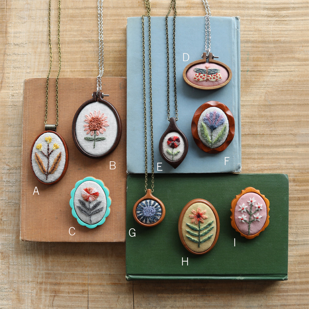 EMBROIDERED necklaces and charms