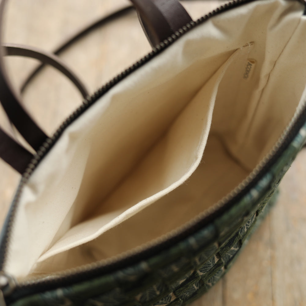 MINI BACKPACK - woven leaves