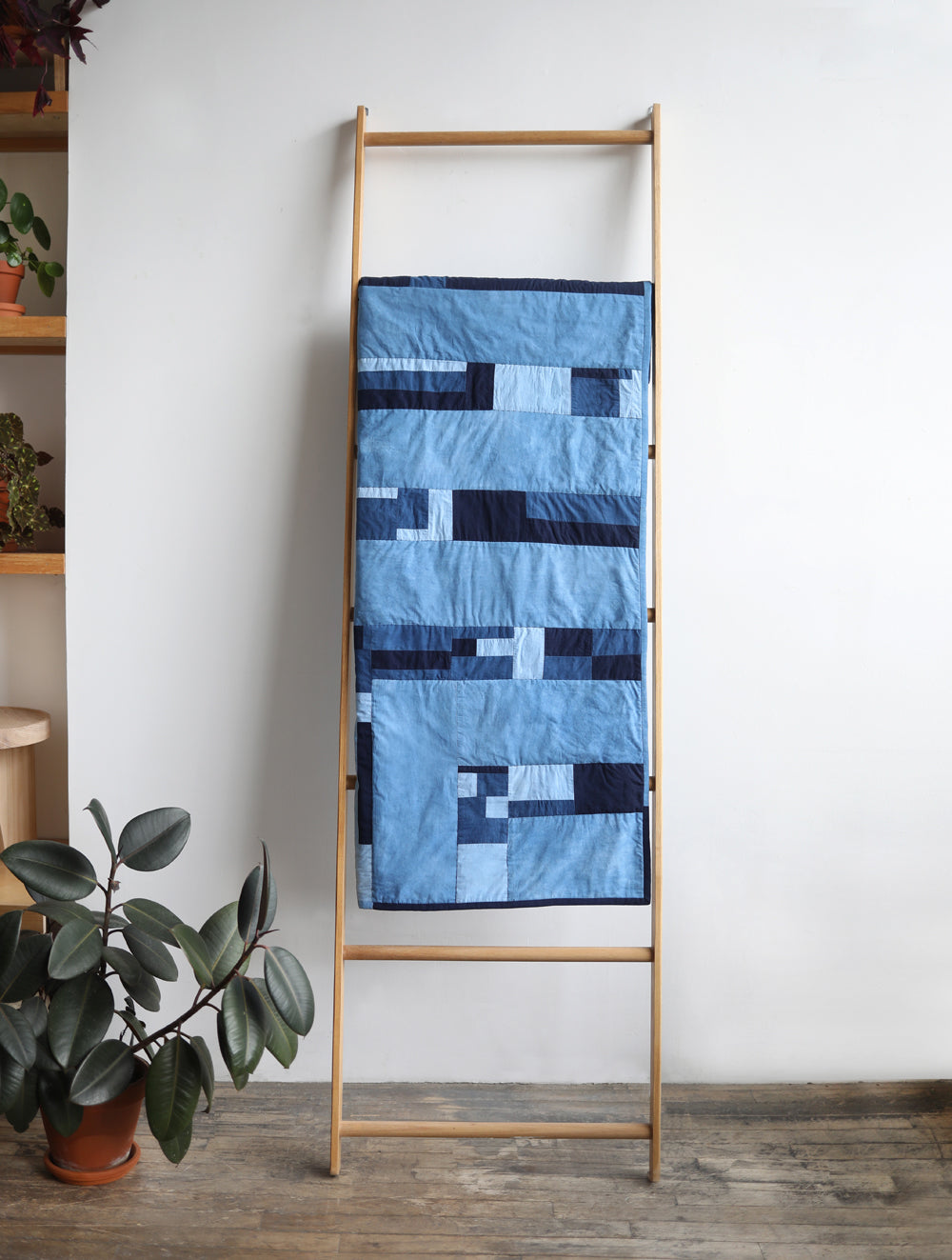 INDIGO PATCHWORK THROW QUILT