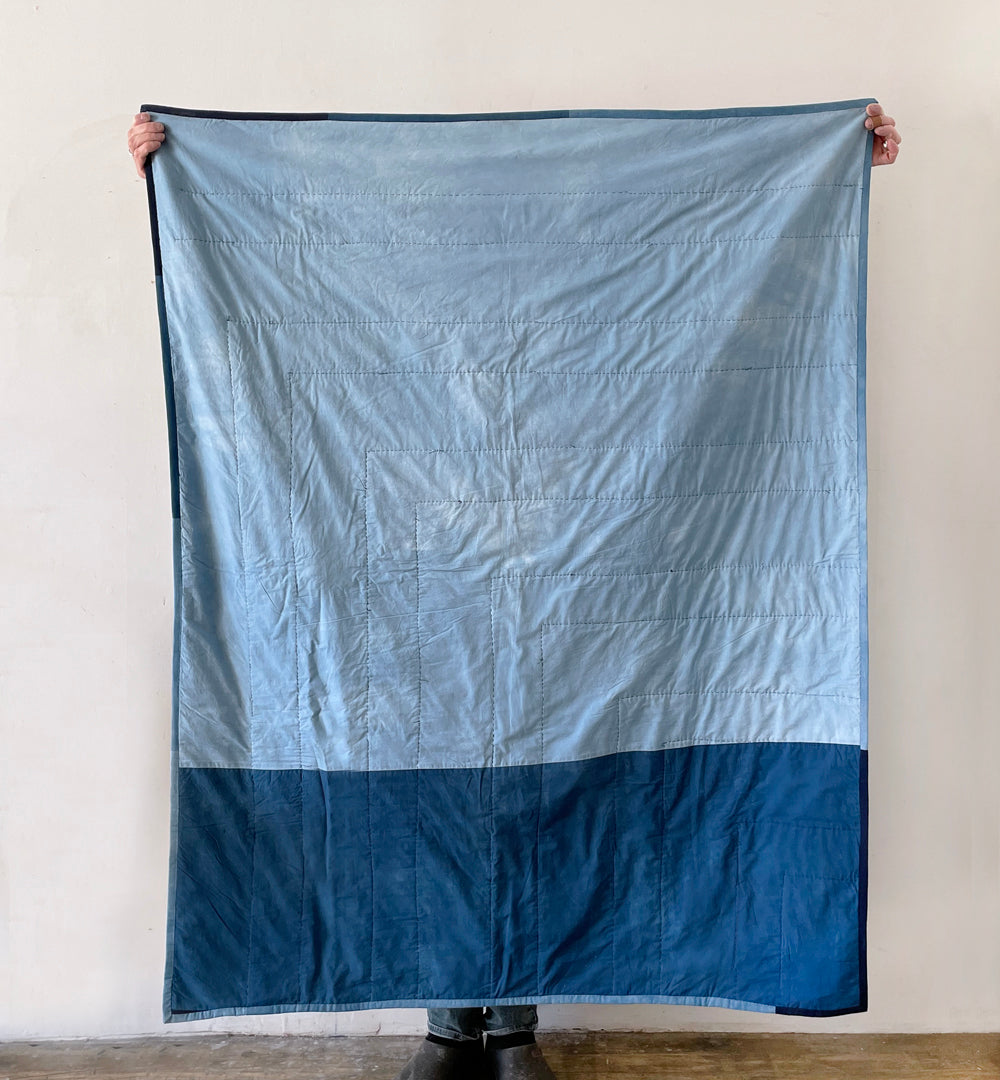 INDIGO PATCHWORK THROW QUILT