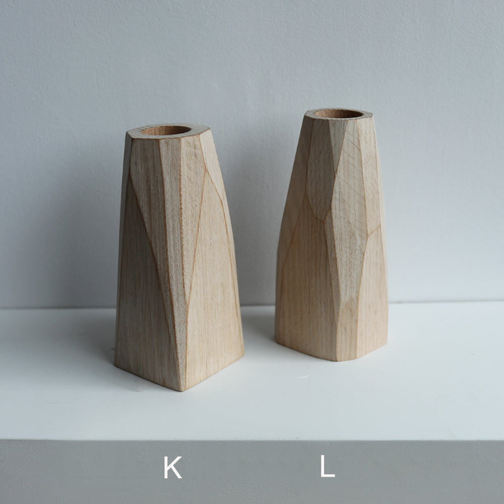 WOOD BUD VASE - facet