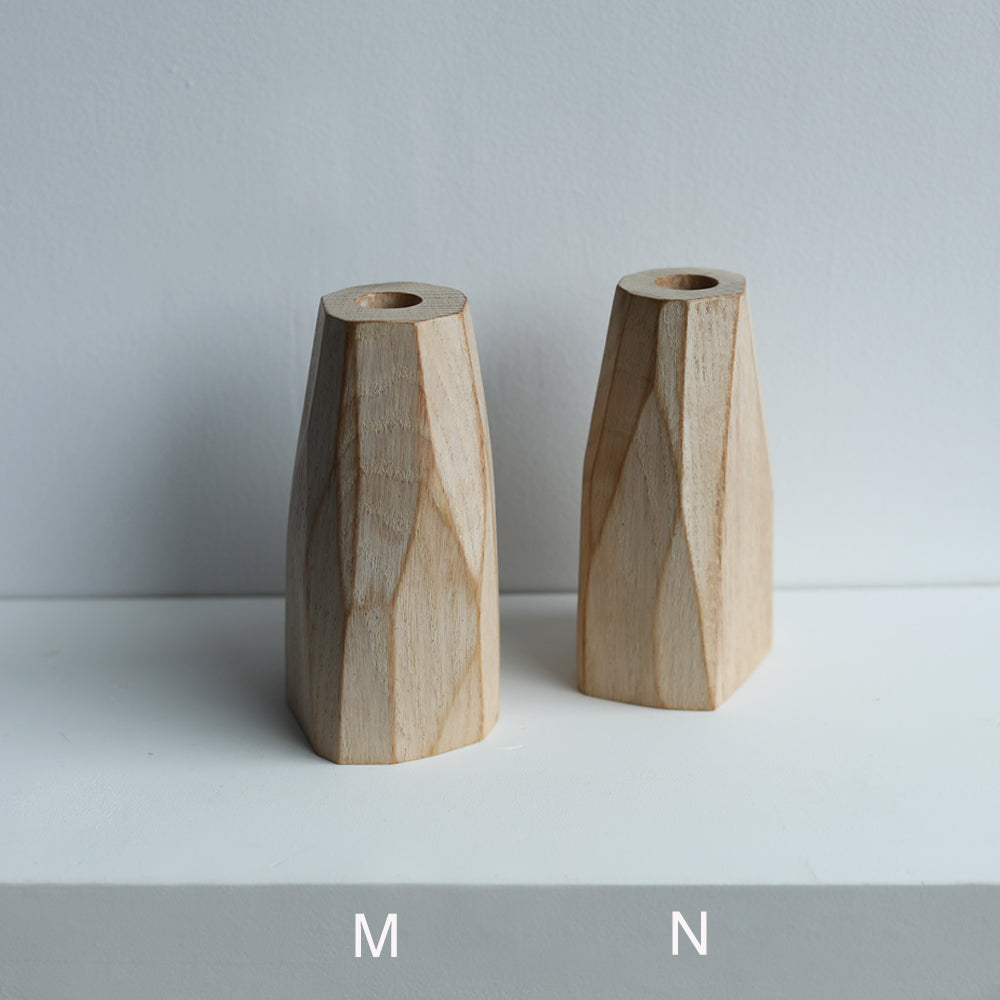 WOOD BUD VASE - facet