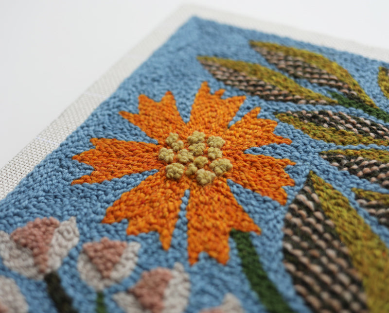 orange flower - PUNCH NEEDLE