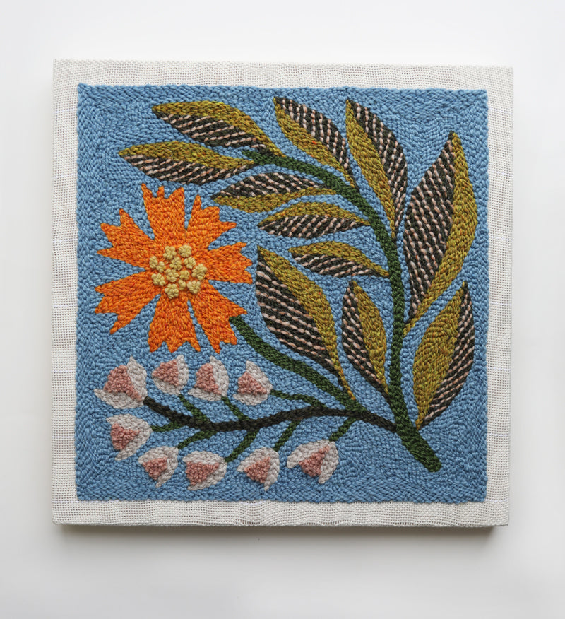 orange flower - PUNCH NEEDLE