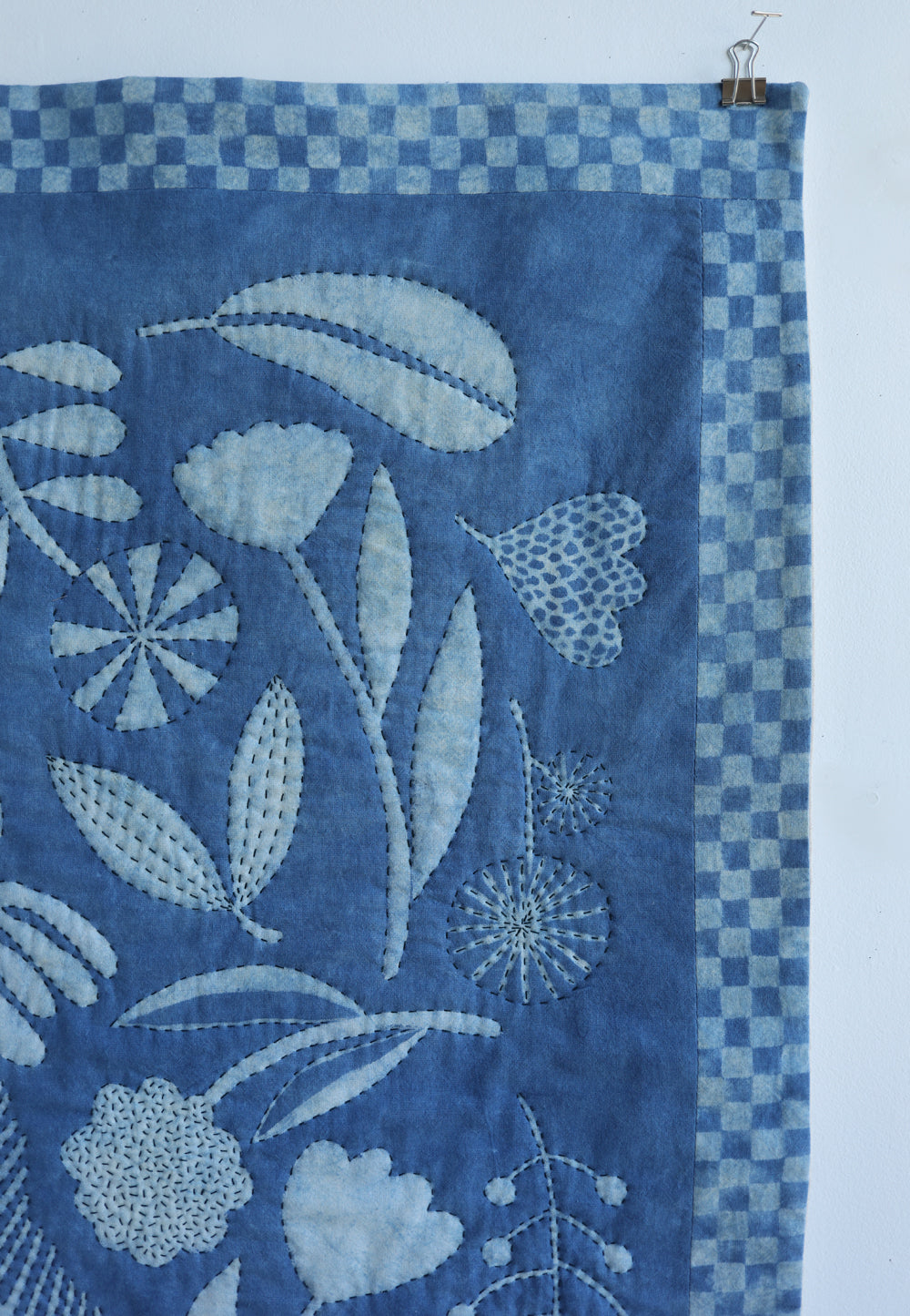 WHOLE CLOTH QUILT - indigo flora