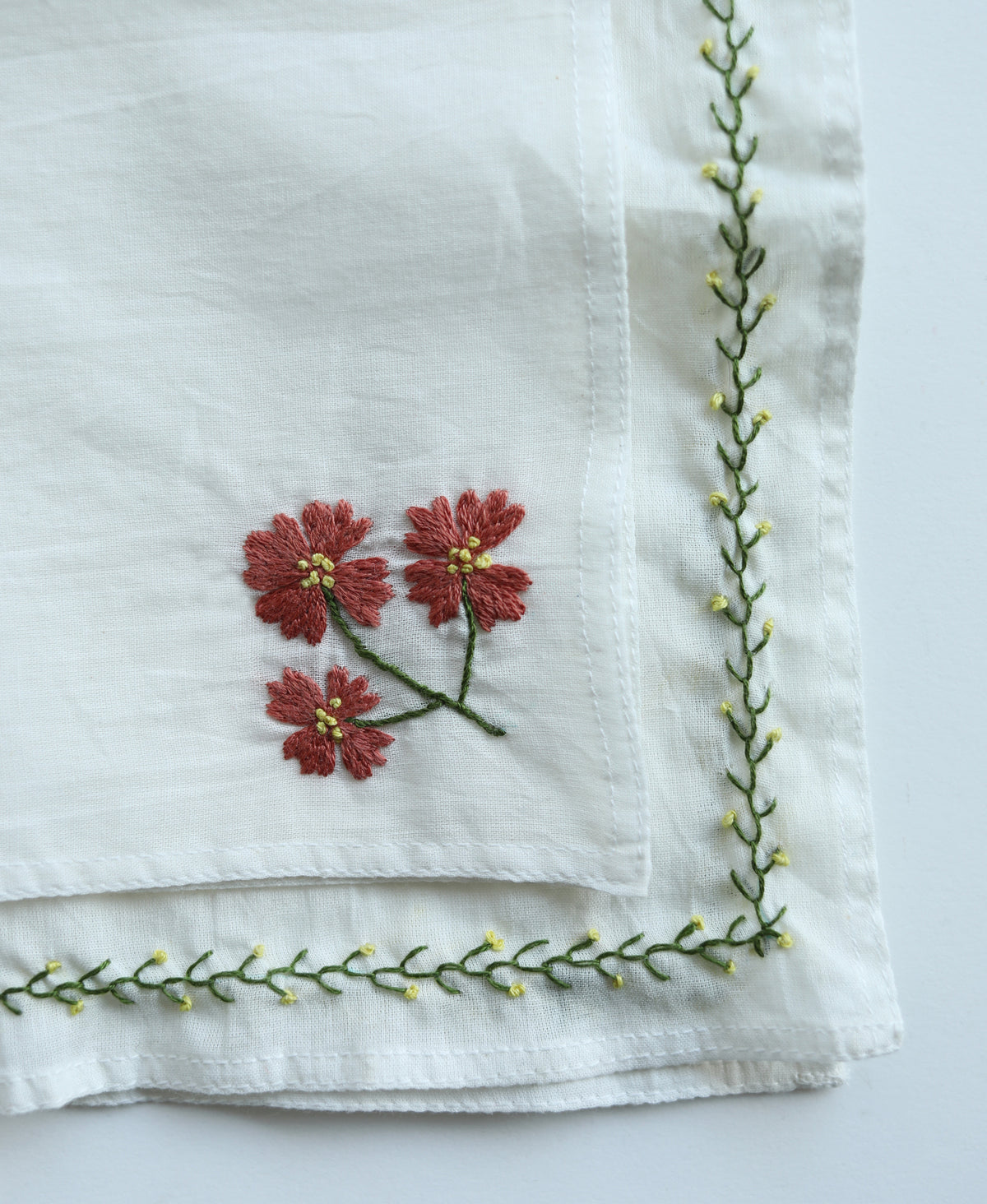 BOTANICAL EMBROIDERY - handkerchief