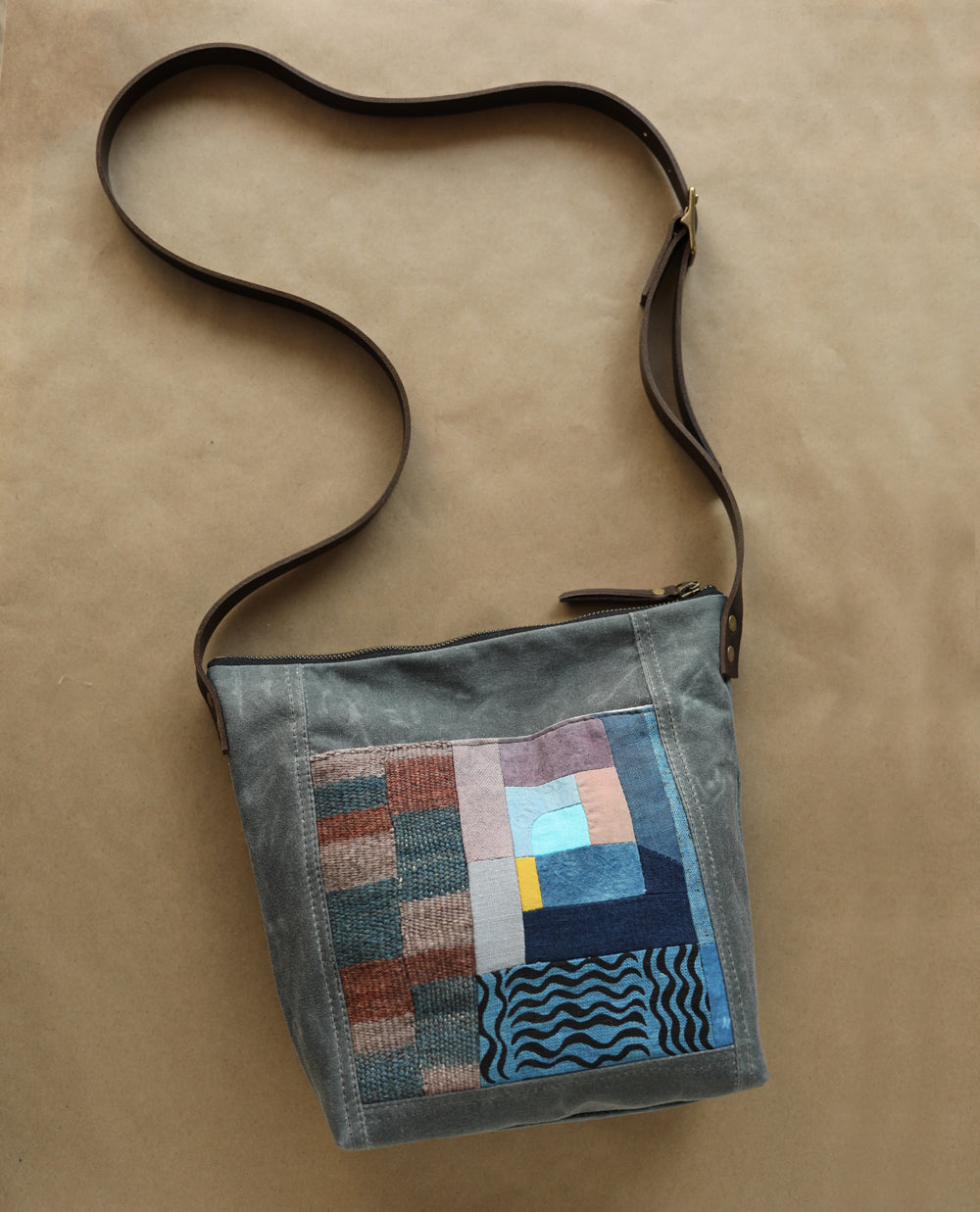 WOVEN PATCHWORK BAG