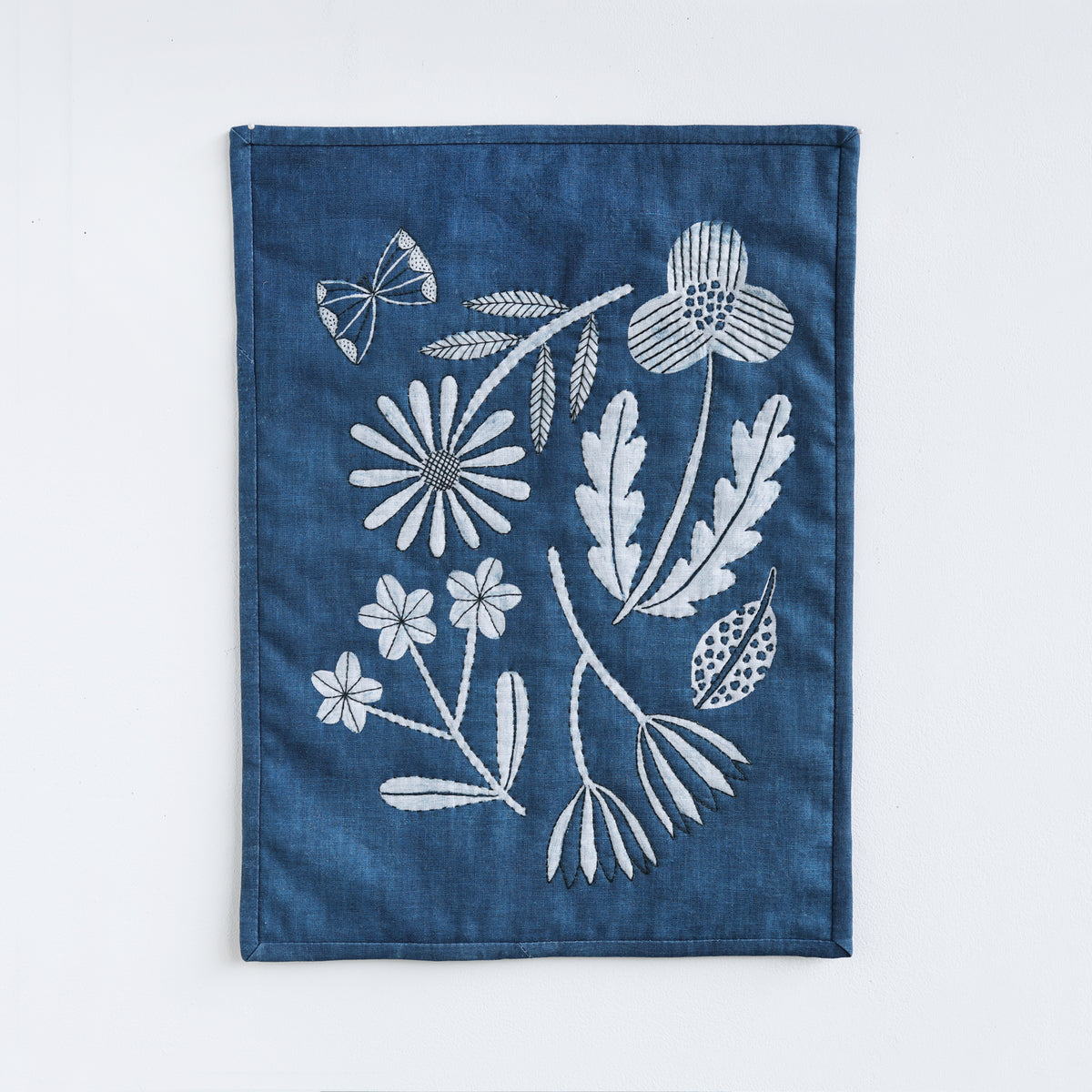 WHOLE CLOTH QUILT - indigo flora no.6
