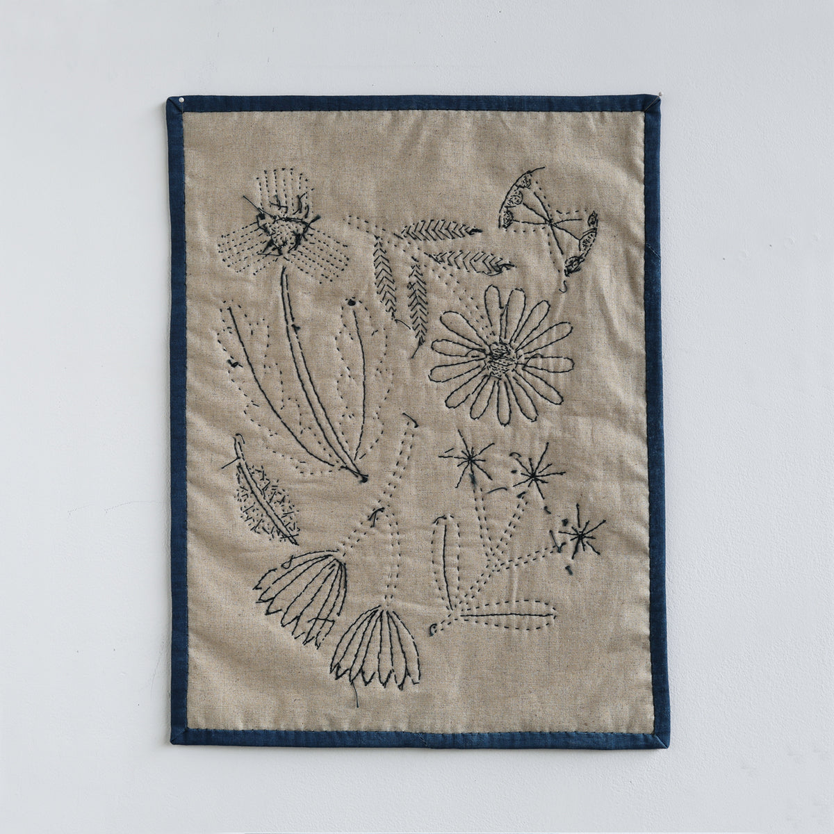 WHOLE CLOTH QUILT - indigo flora no.6
