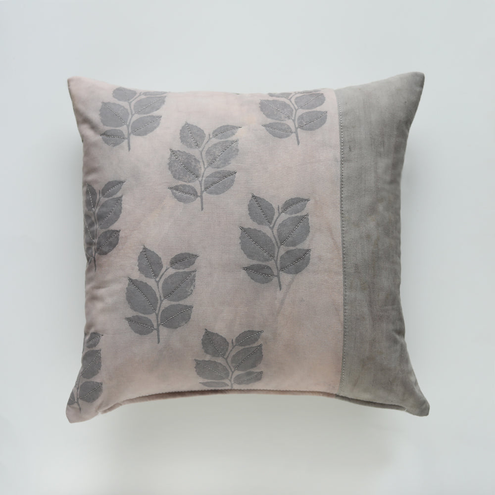 PILLOW - block printed leaf