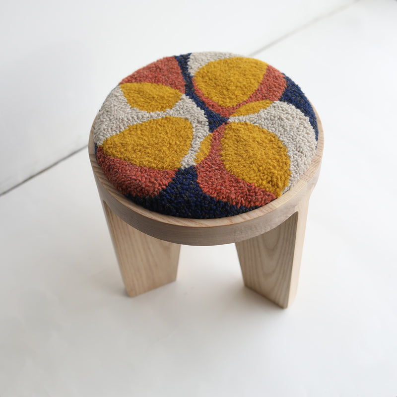 wood stool 1 with punch needle top